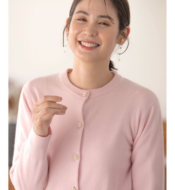 組曲「【アンサンブル対応可】ピュアカシミヤ ビジューカーディガン」|ニット・セーター|