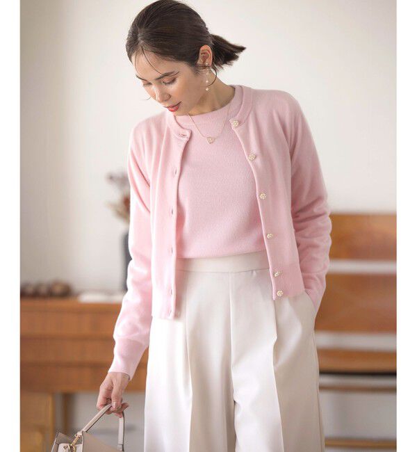 組曲「【アンサンブル対応可】ピュアカシミヤ ビジューカーディガン」|ニット・セーター|