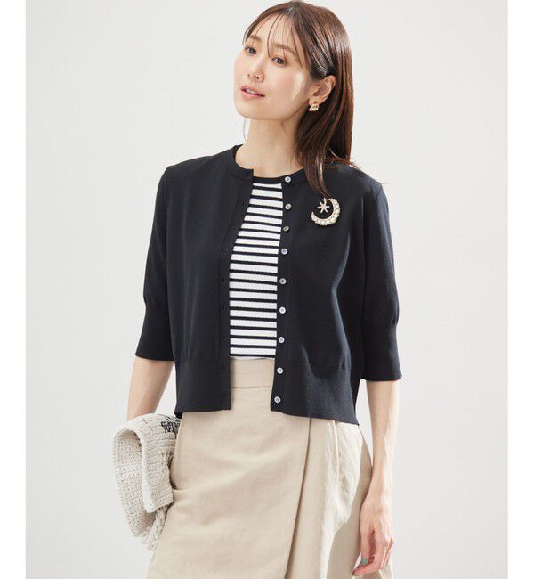 組曲「ドライタッチ 5分袖カーディガン」|カーディガン|