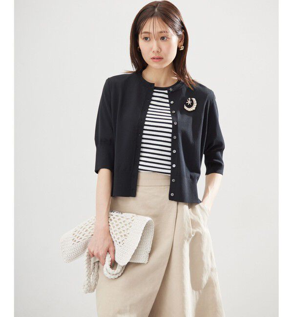 組曲「ドライタッチ 5分袖カーディガン」|カーディガン|