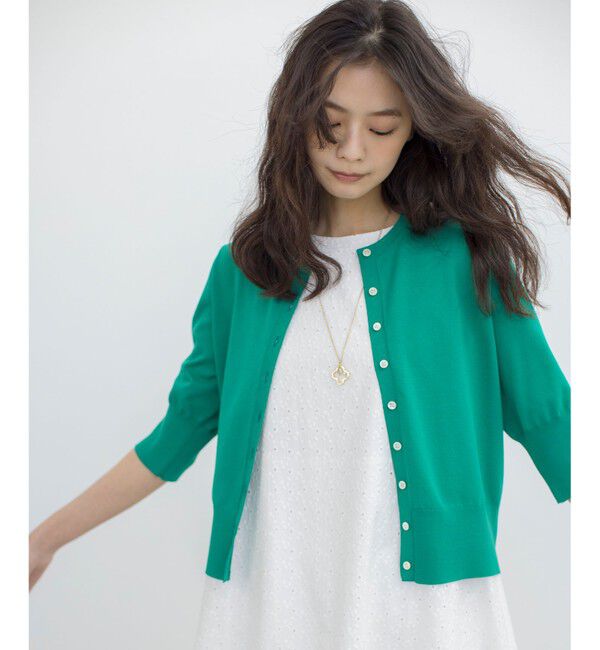 組曲「ドライタッチ 5分袖カーディガン」|カーディガン|