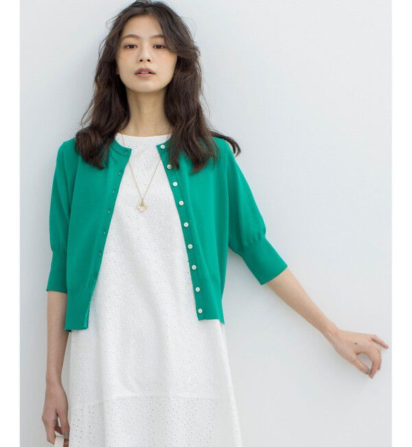 組曲「ドライタッチ 5分袖カーディガン」|カーディガン|