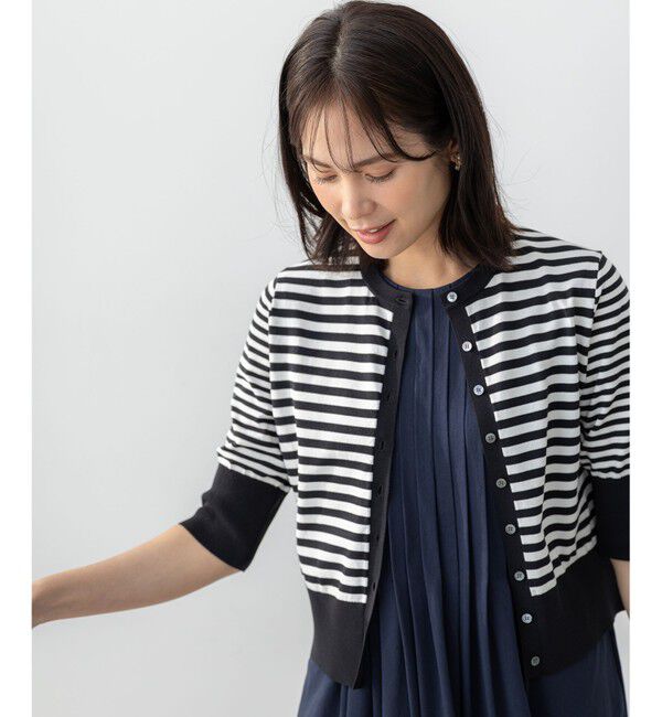 組曲「ドライタッチ 5分袖カーディガン」|カーディガン|