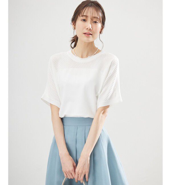 組曲「【WEB限定】メッシュ切り替えドルマン ニット」|ニット・セーター|