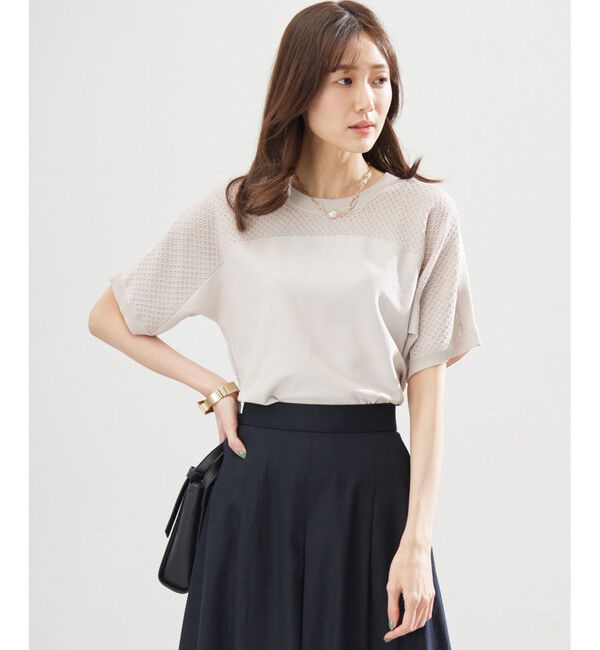 組曲「【WEB限定】メッシュ切り替えドルマン ニット」|ニット・セーター|