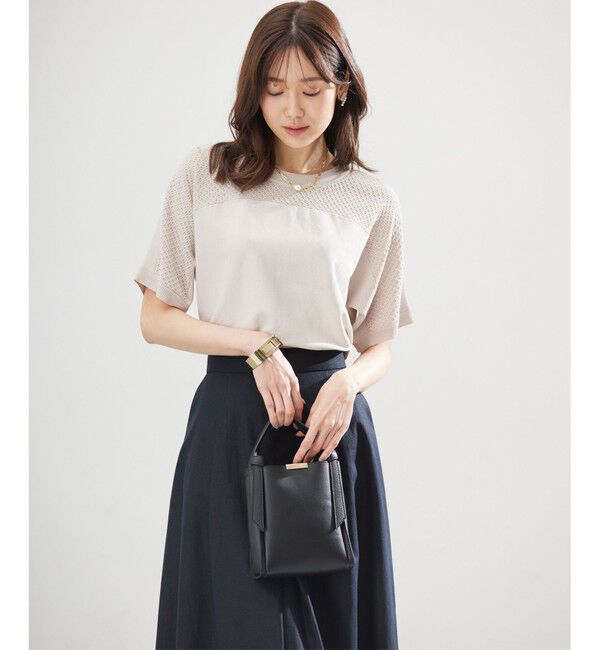 組曲「【WEB限定】メッシュ切り替えドルマン ニット」|ニット・セーター|