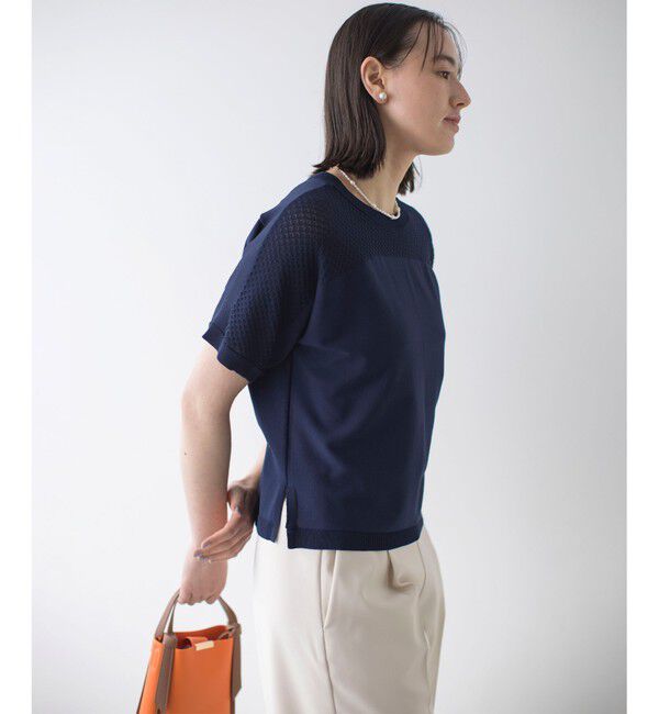 組曲「【WEB限定】メッシュ切り替えドルマン ニット」|ニット・セーター|