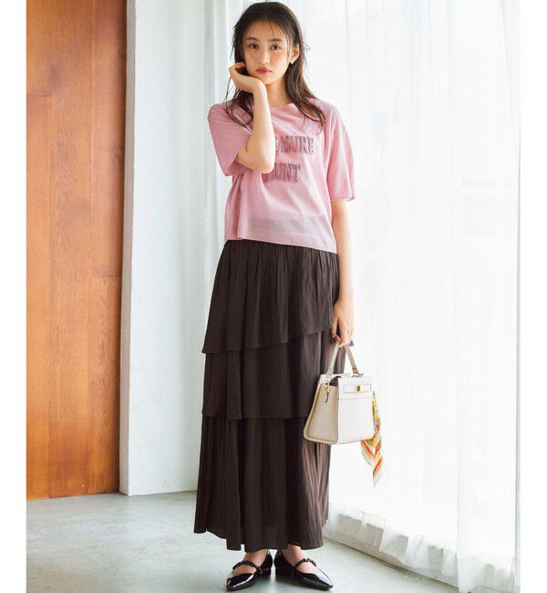 組曲「【入江未悠さんコラボ】ギャザーライトデシンティアード スカート」|スカート|