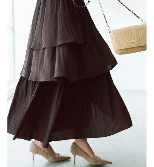 組曲「【入江未悠さんコラボ】ギャザーライトデシンティアード スカート」|スカート|