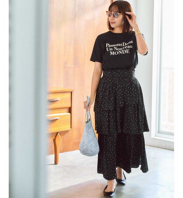 組曲「【入江未悠さんコラボ】ギャザーライトデシンティアード スカート」|スカート|