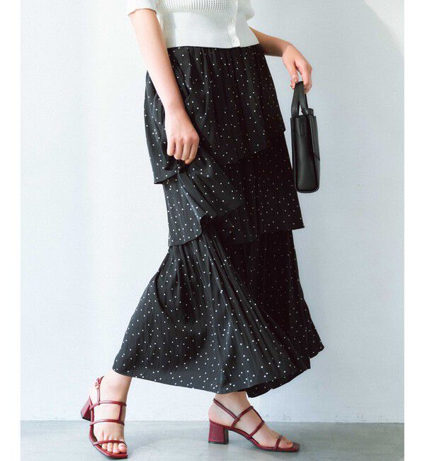 組曲「【入江未悠さんコラボ】ギャザーライトデシンティアード スカート」|スカート|