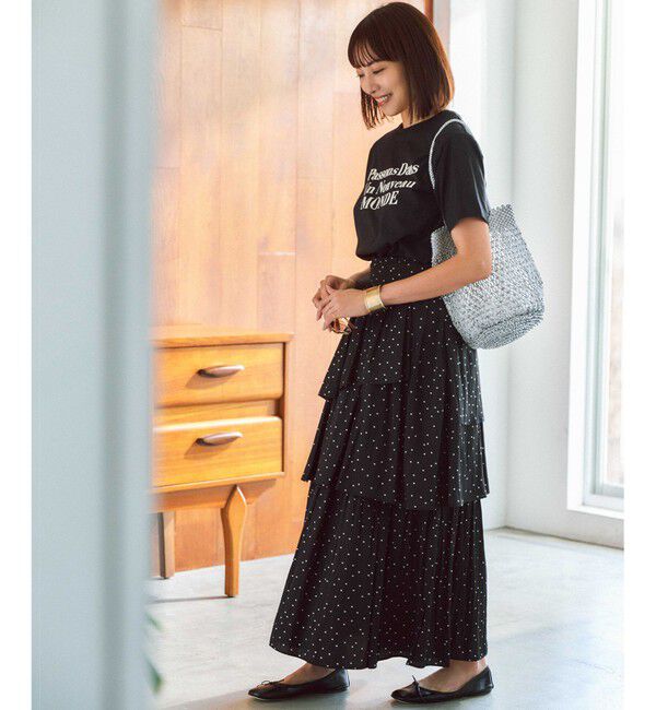 組曲「【入江未悠さんコラボ】ギャザーライトデシンティアード スカート」|スカート|