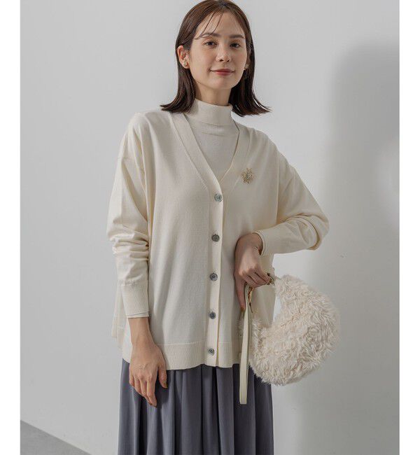 組曲「【前後着用可 / 加藤ローサさん着用】スムースストレッチタートル ニット」|カーディガン|