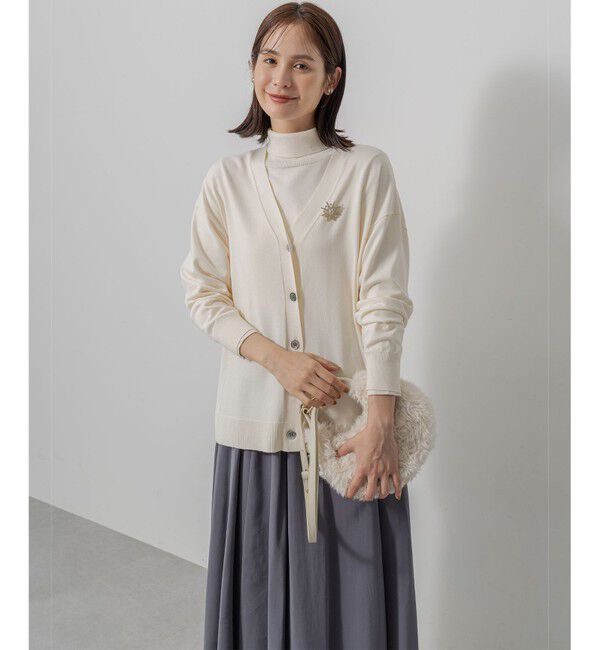 組曲「【前後着用可 / 加藤ローサさん着用】スムースストレッチタートル ニット」|カーディガン|