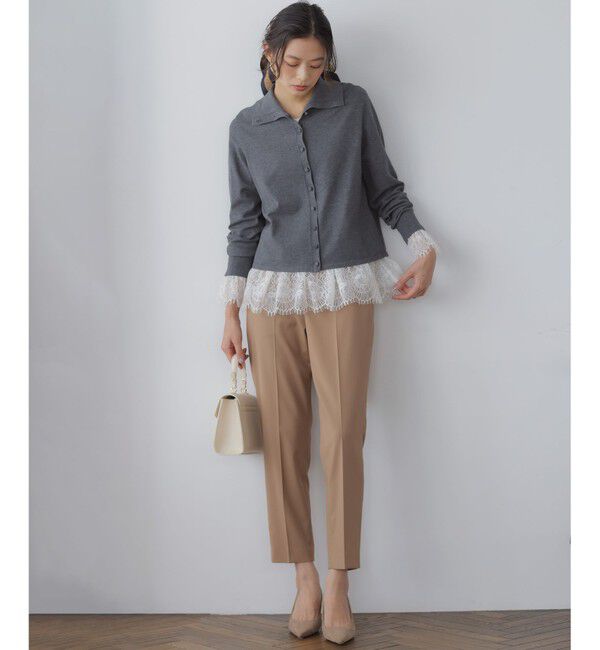 組曲「【前後着用可 / 加藤ローサさん着用】スムースストレッチタートル ニット」|カーディガン|