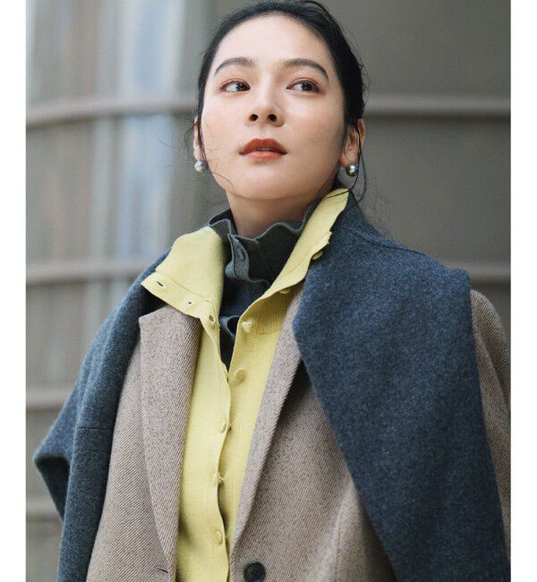 組曲「【前後着用可 / 加藤ローサさん着用】スムースストレッチタートル ニット」|カーディガン|イエロー系