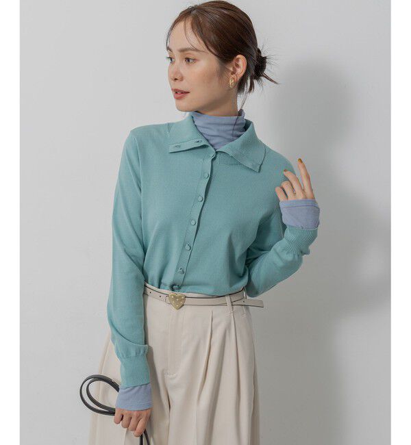 組曲「【前後着用可 / 加藤ローサさん着用】スムースストレッチタートル ニット」|カーディガン|ｽﾓｰｷｰｸ