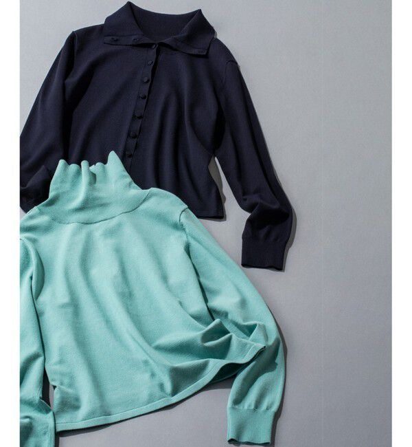 組曲「【前後着用可 / 加藤ローサさん着用】スムースストレッチタートル ニット」|カーディガン|