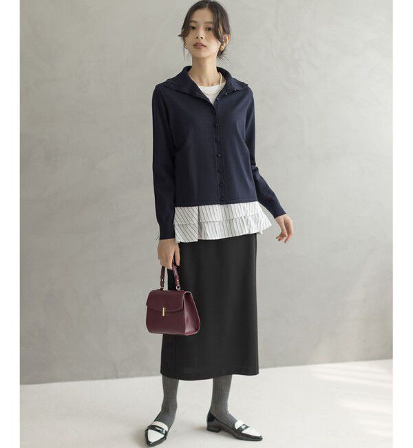 組曲「【前後着用可 / 加藤ローサさん着用】スムースストレッチタートル ニット」|カーディガン|