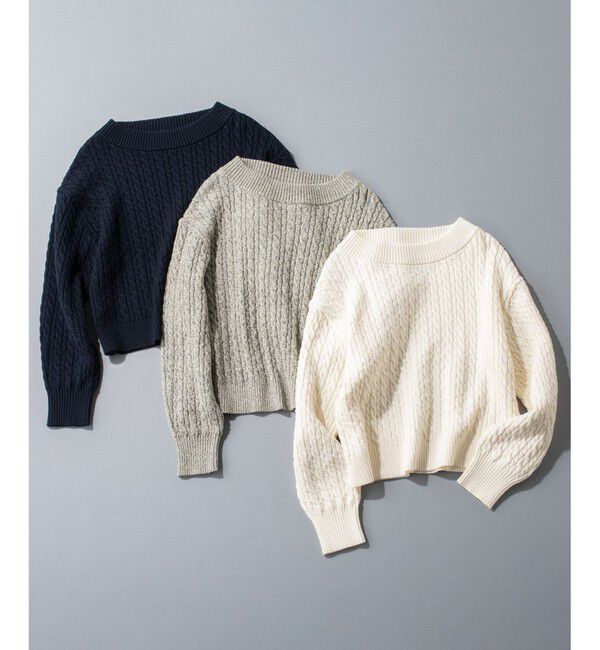 組曲「【加藤ローサさん着用】コットンカシミヤMIX ケーブル ニット」|ニット・セーター|