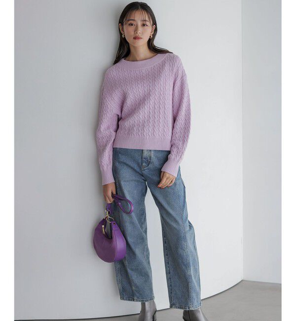 組曲「【加藤ローサさん着用】コットンカシミヤMIX ケーブル ニット」|ニット・セーター|