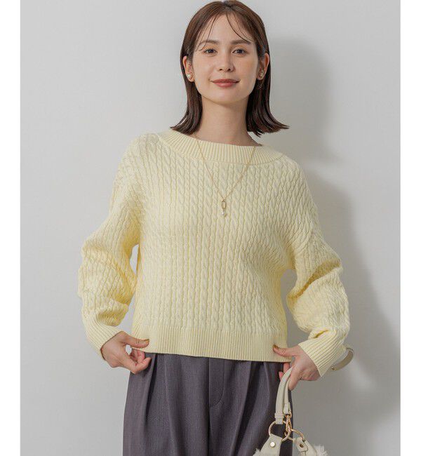 組曲「【加藤ローサさん着用】コットンカシミヤMIX ケーブル ニット」|ニット・セーター|