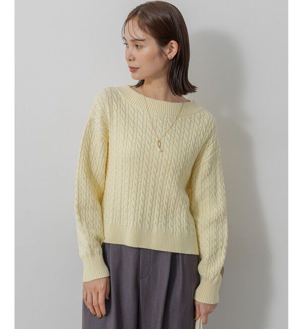 組曲「【加藤ローサさん着用】コットンカシミヤMIX ケーブル ニット」|ニット・セーター|