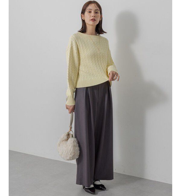 組曲「【加藤ローサさん着用】コットンカシミヤMIX ケーブル ニット」|ニット・セーター|