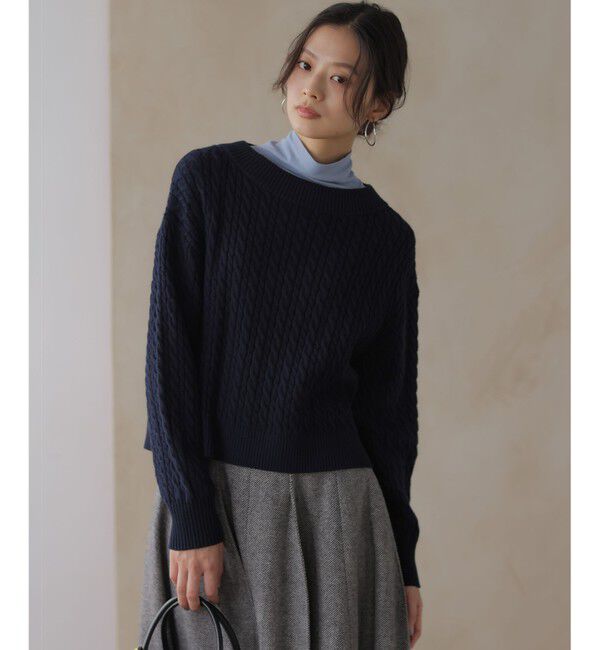 組曲「【加藤ローサさん着用】コットンカシミヤMIX ケーブル ニット」|ニット・セーター|