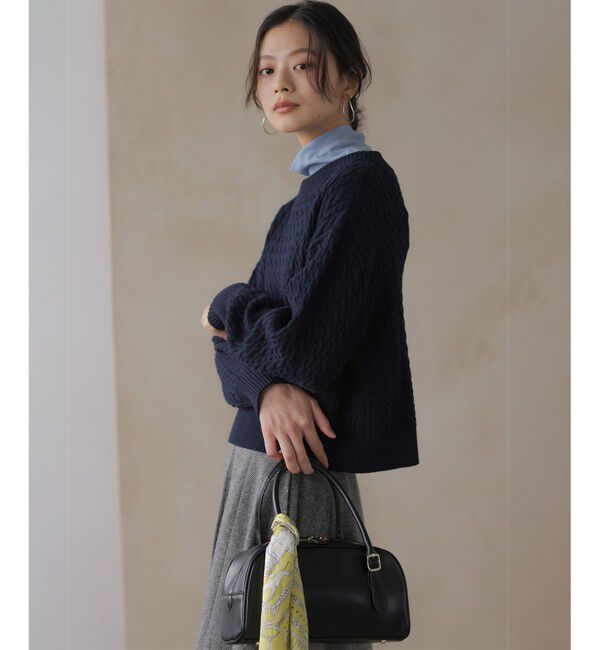 組曲「【加藤ローサさん着用】コットンカシミヤMIX ケーブル ニット」|ニット・セーター|