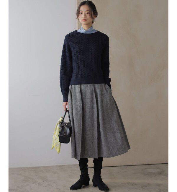 組曲「【加藤ローサさん着用】コットンカシミヤMIX ケーブル ニット」|ニット・セーター|