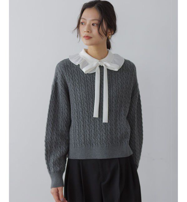 組曲「【加藤ローサさん着用】コットンカシミヤMIX ケーブル ニット」|ニット・セーター|