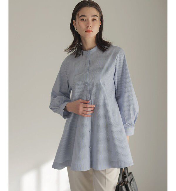 組曲「【前後着用可】コンパクトシャーティング チュニックブラウス」|シャツ・ブラウス|