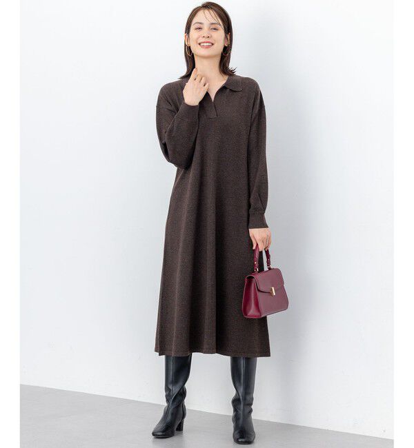 組曲「【加藤ローサさん着用】スキッパーニット ワンピース」|ワンピース|ﾀﾞｰｸﾌﾞ