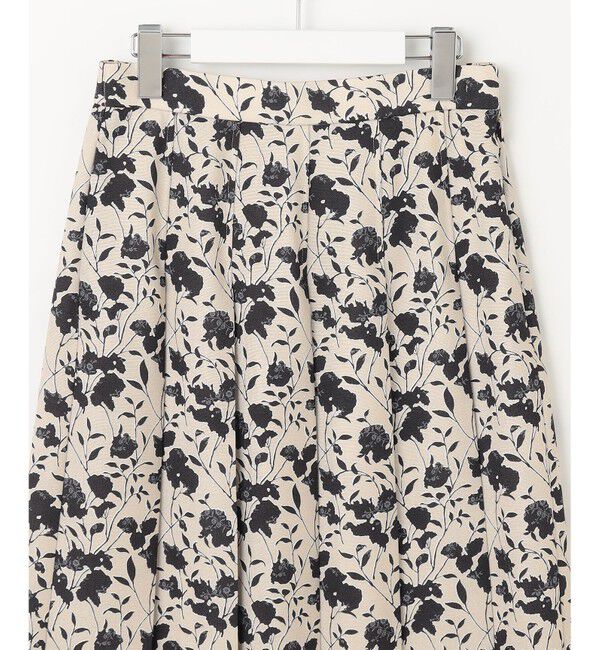 自由区「【洗える】リネンライクフラワープリント スカート」|スカート|