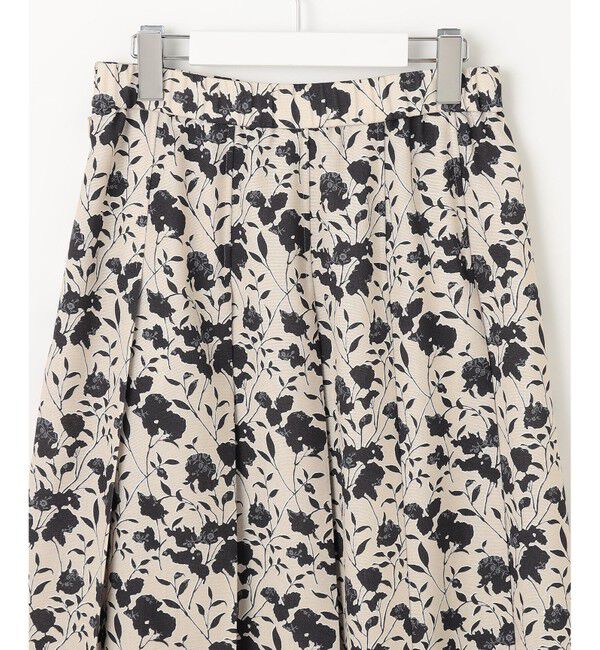 自由区「【洗える】リネンライクフラワープリント スカート」|スカート|