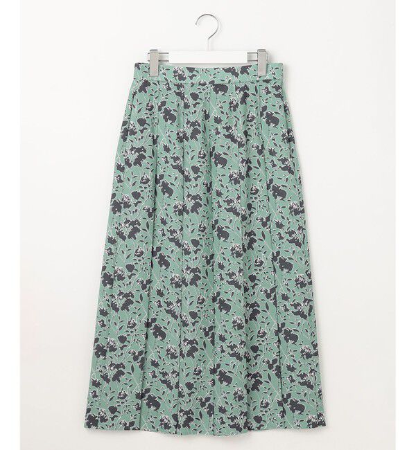 自由区「【洗える】リネンライクフラワープリント スカート」|スカート|