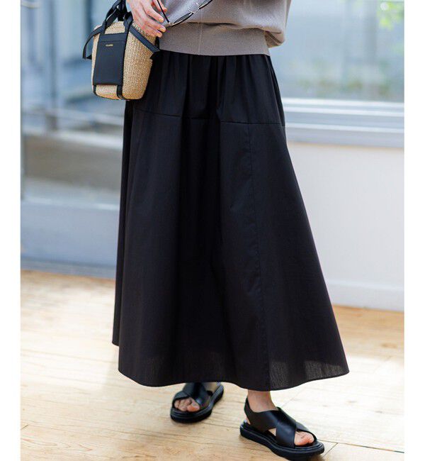 23区「【接触冷感/撥水加工】ストレッチブロード ギャザースカート」|スカート|