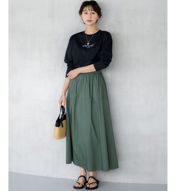 23区「【接触冷感/撥水加工】ストレッチブロード ギャザースカート」|スカート|