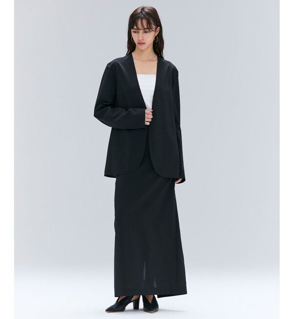 BEIGE,「【洗える/接触冷感/速乾/UVケア対応・Precious 8月号掲載】BATEAU / ボタンレスノーカラジャケット」|ノーカラージャケット|