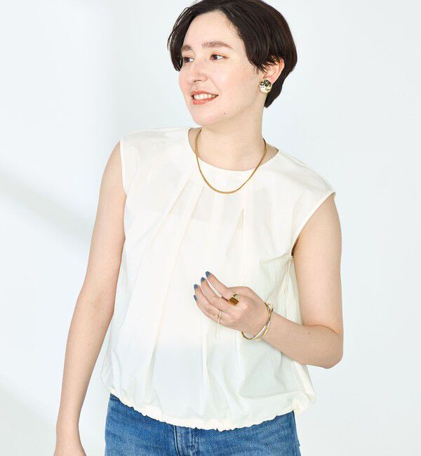 NOLLEY'S「《セットアップ対応》撥水ストレッチタフタタックブラウス」|シャツ・ブラウス|