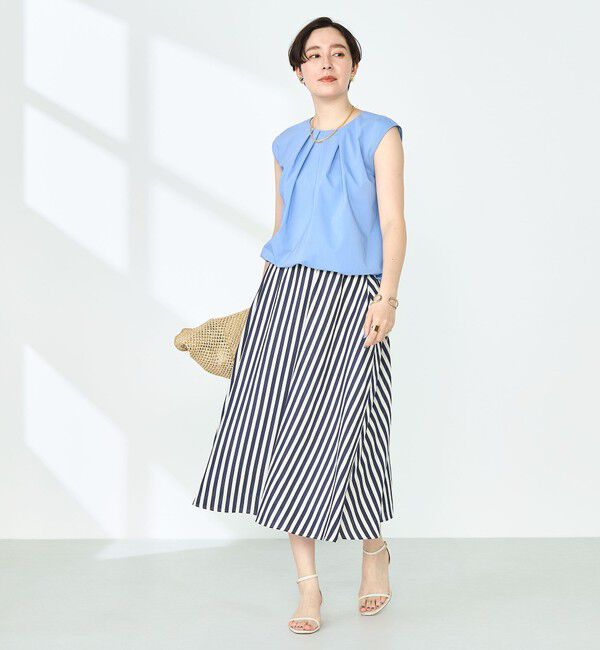 NOLLEY'S「《セットアップ対応》撥水ストレッチタフタタックブラウス」|シャツ・ブラウス|