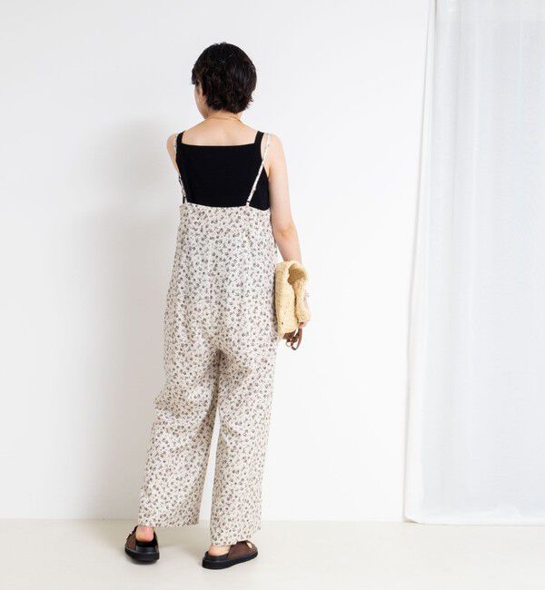 Rie Miller「ウォッシャブルシーチングプリントオールインワン」|オールインワン|