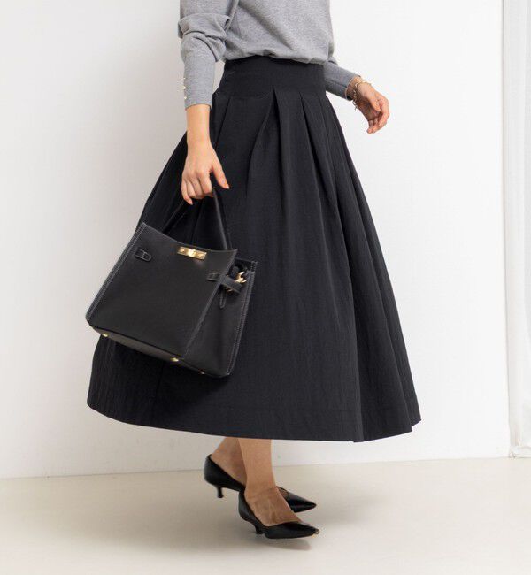 NOLLEY'S「ウォッシャブルバルキータフタタックスカート」|フレア|