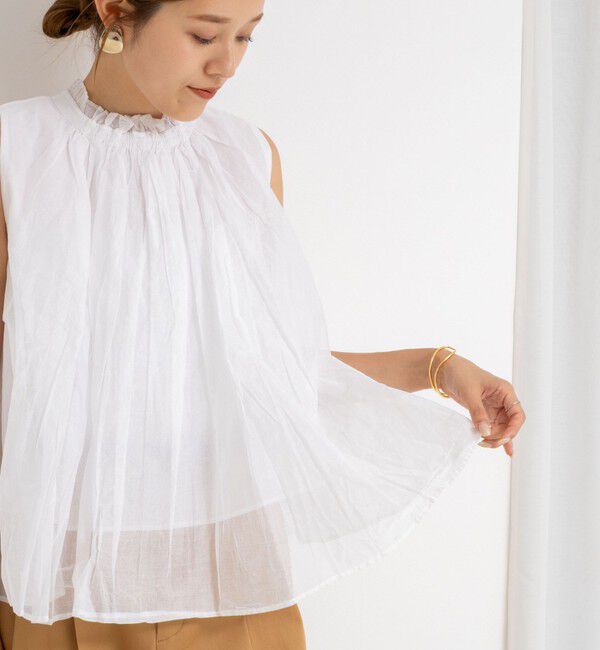 NOLLEY'S「【MARILYN MOON/マリリーンムーン】２WAYシアースターチコットンギャザーブラウス」|シャツ・ブラウス|