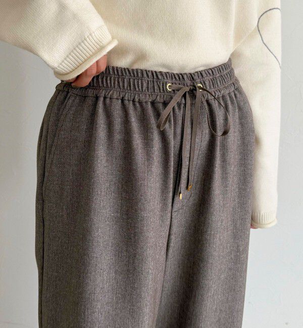 fredy emue「【4サイズ展開】ソフトシャークスキン/チェックイージーパンツ」|チノ|