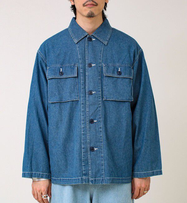 GLOSTER「【デニム/リップストップ】ミリタリーオーバーシャツ」|シャツ・ブラウス|