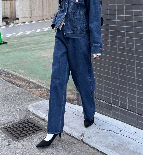 fredy emue「《セットアップ対応》ワイドテーパードデニムパンツ」|デニム|