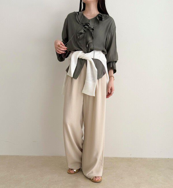 fredy emue「ボリュームフリル前開きブラウス」|シャツ・ブラウス|