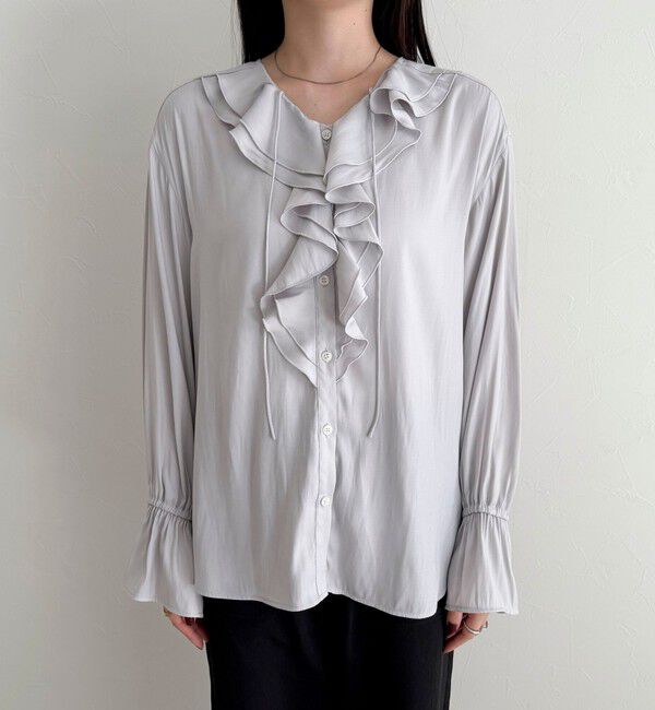 fredy emue「ボリュームフリル前開きブラウス」|シャツ・ブラウス|